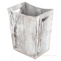 Freestanding Wooden Trash Can with Hollow Handles